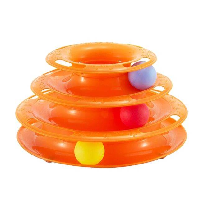 marque generique - Trois Couches Pet Toys Intelligence Crazy Play Ball Tray Cat Toy Orange marque generique  - Jouet pour chien