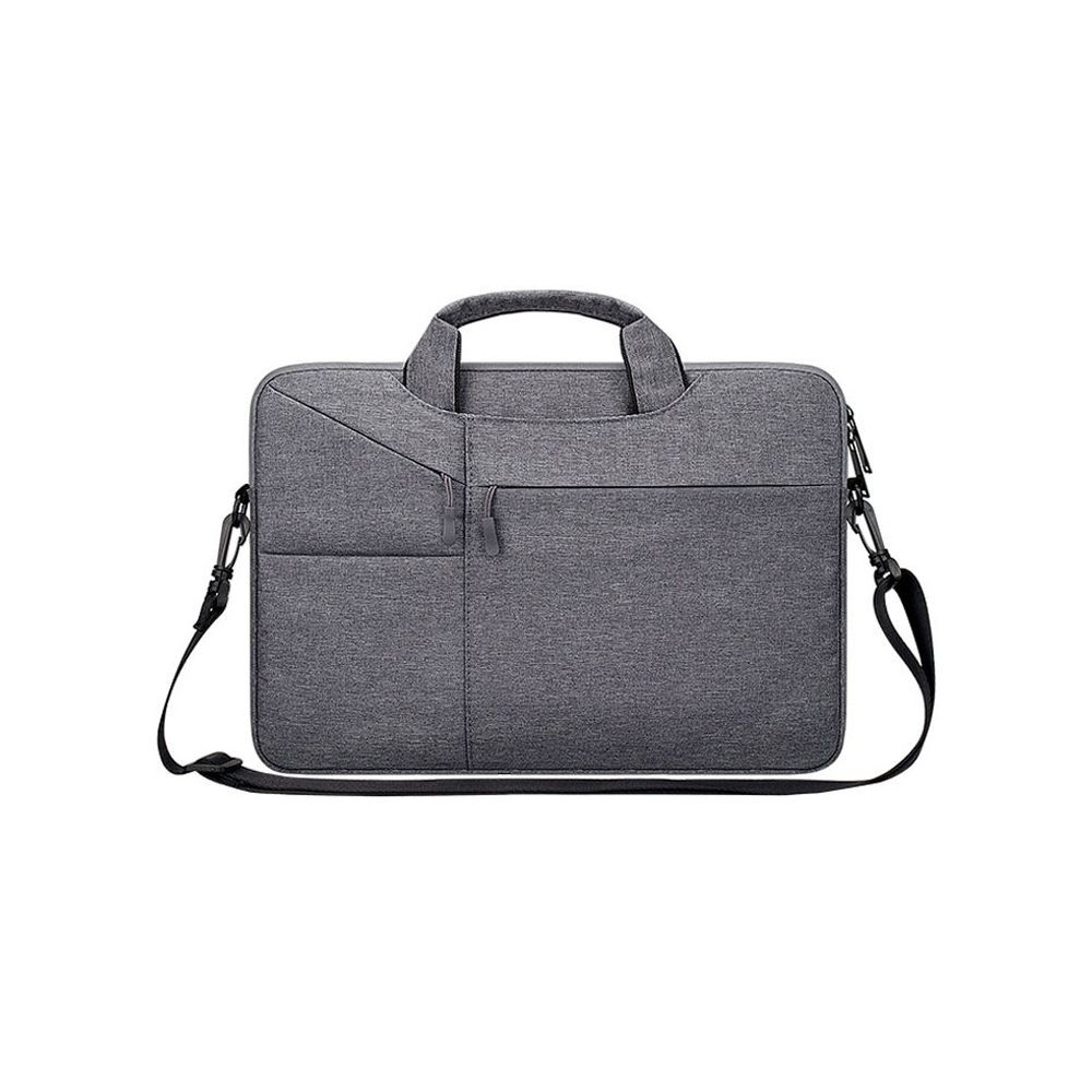 wewoo sacoche st02s étanche résistant à la déchirure caché portable sangle une épaule sac à main pour 14.1 pouces ordinateurs portablesavec ceinture valise gris foncé  gris