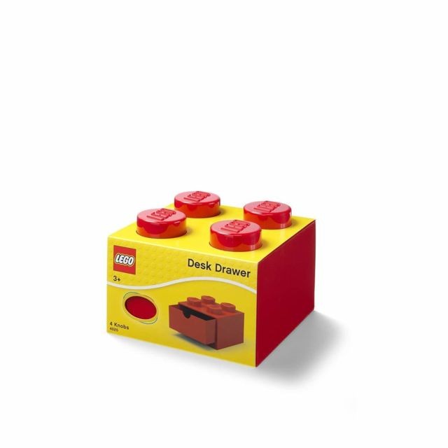 Lego LEGO Boîte de Rangement Empilable avec 4 Boutons Rouge Taille S