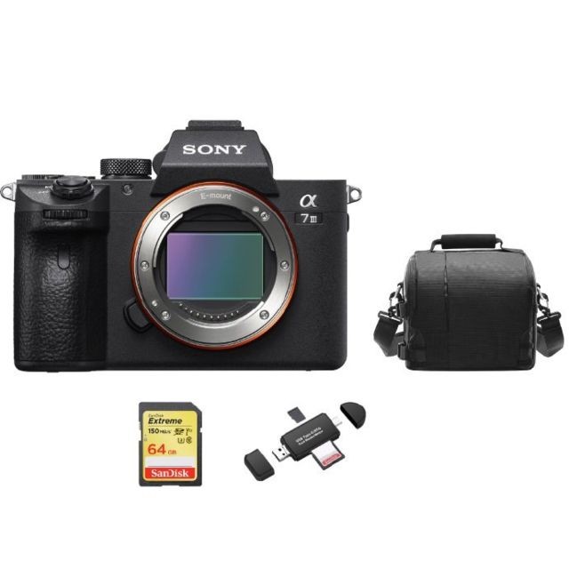 Sony - SONY A7 III Body + 64GB SD card + camera Bag + Memory Card Reader - Reflex Grand Public
