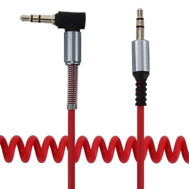 Wewoo Câble rouge 3.5mm 3 pôles Mâle à Plug Audio AUX enroulé rétractable, Longueur: 1.5m