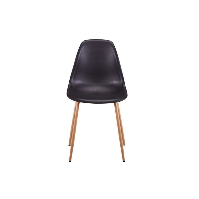 Usinestreet Lot de 2 chaises scandinaves EVA coque plastique et pieds métal - Couleur - Noir