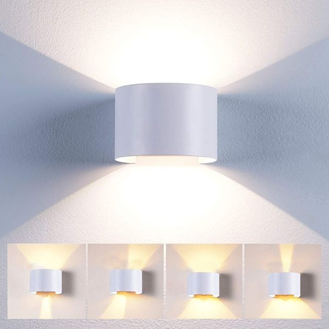 Stoex - Applique Mural Interieur 12W LED Blanc,  Lampe murale Moderne Up and Down Design Pour Couloir Escalier Salon  (Blanc Chaud) Stoex - Lampe design salon