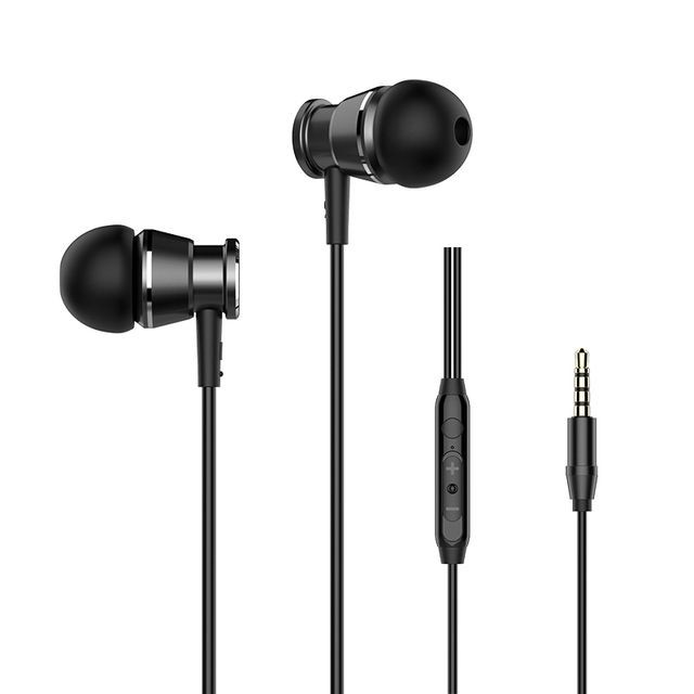 Wewoo - Ecouteurs Basse Ecouteur pour Téléphone 3.5mm In-Ear Métal Écouteurs avec HD Mic pour xiaomi iPhone Samsung (M305 Noir) Wewoo  - Ecouteurs intra-auriculaires