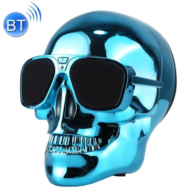 Wewoo - Enceinte Bluetooth bleu Haut-Parleur Stéréo Skull Bluetooth, Support AUX IN, Distance: 10m Wewoo  - Hifi
