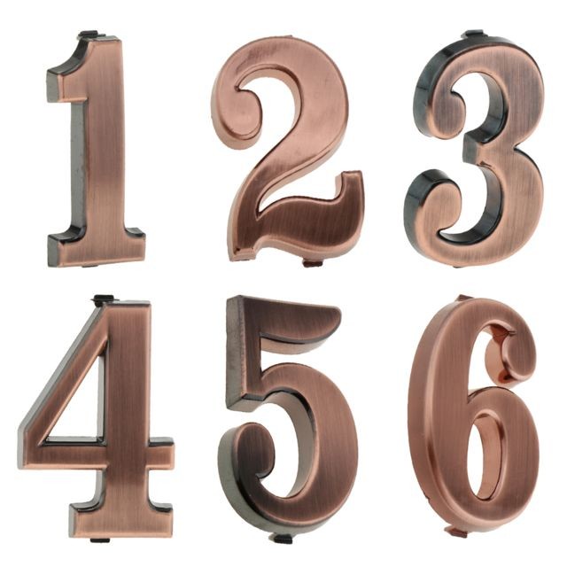 marque generique - 6x abs maison numéro de porte en plastique signe plaque numéro de bricolage numéro 0 à 9 numéro marque generique  - Décoration