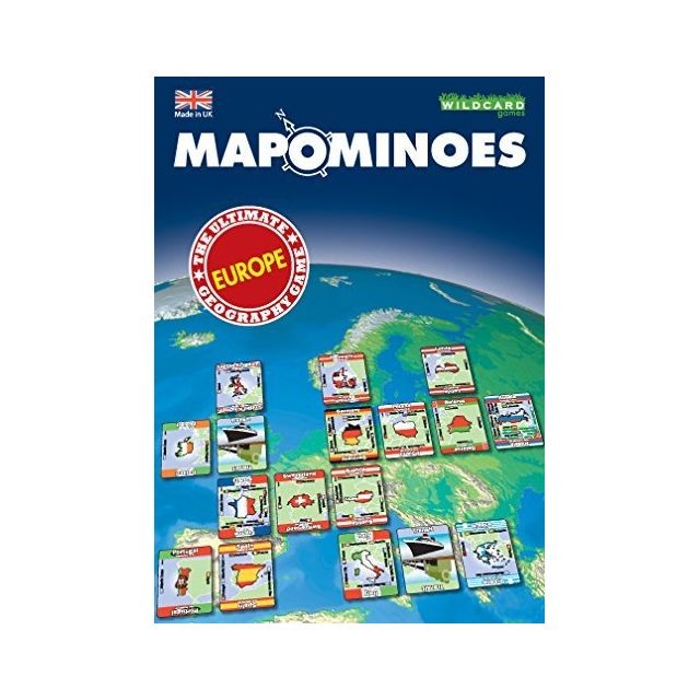Fred Distribution - MAPOMINOES EUROPE a“ The Ultimate Geography Game a“ Fun and educational travel card game about connecting European countries for kids teens and adults Like dominoes with maps - Dominos