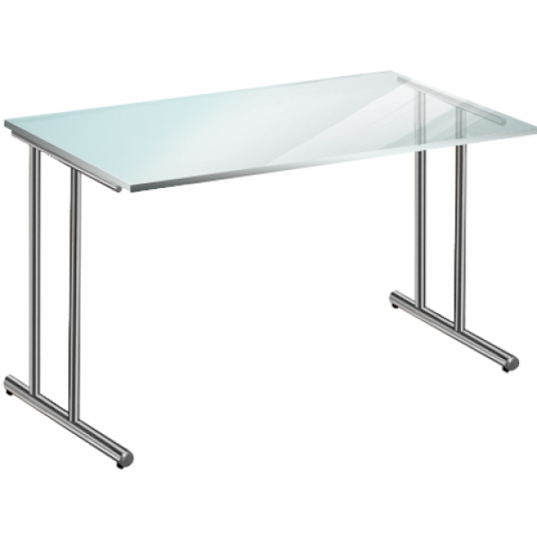 Bureau et table enfant Kerkmann Bureau professionnel à plateau en verre - 160 x 80 cm - verre et acier