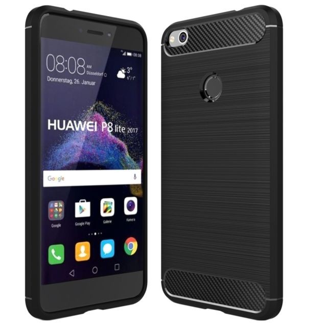 Wewoo - Coque noir pour Huawei P8 Lite 2017 Texture de fibre de carbone brossé Antichoc TPU étui de protection Wewoo  - Accessoires pour Smartphone Huawei P8 Accessoires et consommables