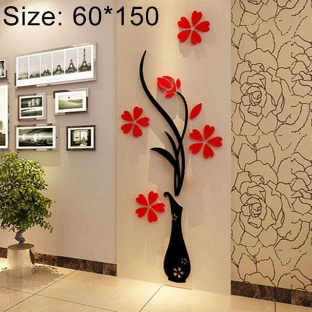 Wewoo - Sticker mural Vase 3D Acrylique Stéréo Stickers Muraux Fond TV Mur Couloir Décoration de La Maison, Taille: 60 * 150cm Wewoo  - Décoration chambre enfant