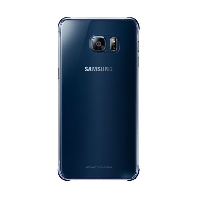 Coque, étui smartphone Samsung Samsung Coque Samsung Clear Cover noire/bleue pour Samsung Galaxy S6 Edge Plus