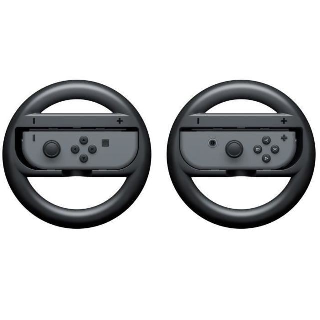 Shot - Volant x2 pour Manette Joy-Con NINTENDO Switch Mario Kart Ergonomique Lot de 2 (NOIR) - Manettes Switch