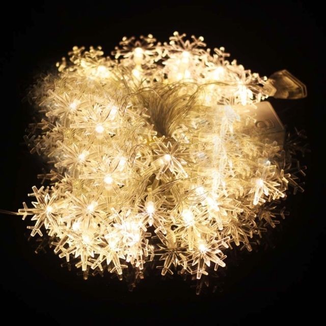 Wewoo - Guirlande blanc Lumières de décoration de chaîne de forme de flocon de neige de 10m 70 LED avec l'interface d'extension, CA 110V chaud Wewoo  - Guirlandes lumineuses Tube transparent ampoule blanc chaud