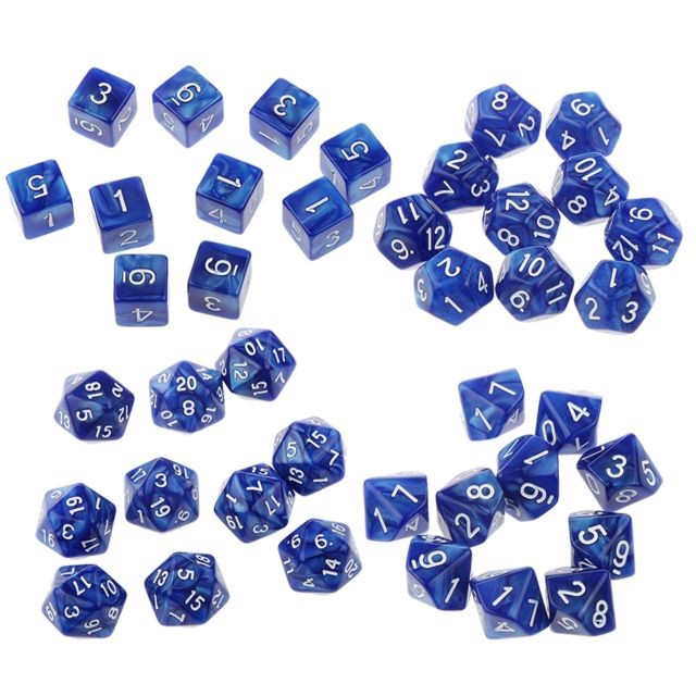 marque generique - 40 pièces multi-faces d6-d20 dés pour d  &  d jouets de jeu de jouets RPG bleu marque generique  - Jeux de rôles