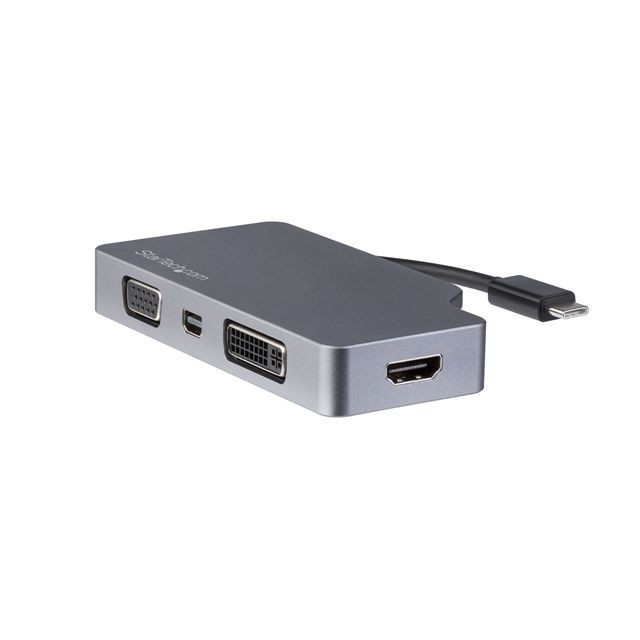 Startech - StarTech.com Adaptateur multiport USB-C gris sidéral avec 4 sorties vidéo - 4K 60 Hz - Accessoires Carte Graphique