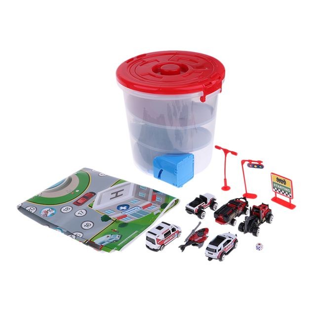 marque generique véhicules en alliage yo-yo seau enfants voitures boîte de rangement des jouets ambulance