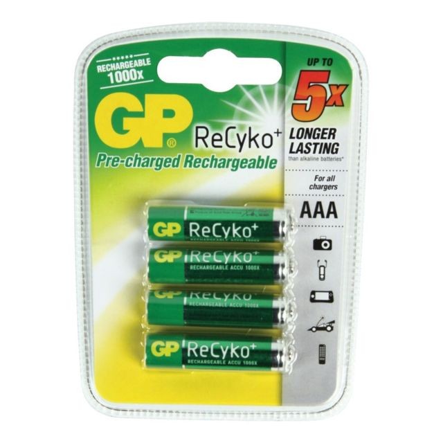 Gp - GP Pile rechargeable AAA ReCyko+ 4 pcs 12585AAAHCB-UC4 - Piles et Chargeur Photo et Vidéo