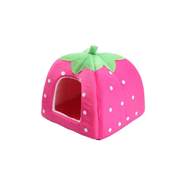 marque generique - YP Select Strawberry Style Sponge House Pet Bed Dome Tent Warm Cushion Basket Rose XL marque generique  - Niche pour grand chien Niche pour chien