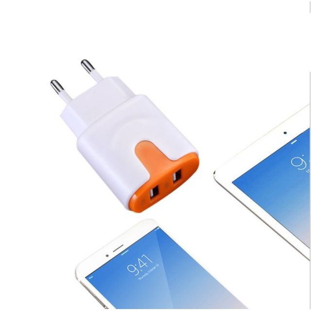 Chargeur secteur téléphone Adaptateur Secteur Couleur USB pour LG V20 Smartphone Tablette Double Prise Murale 2 Ports Courant AC Chargeur Blanc (5V-2A) Uni (BLEU)