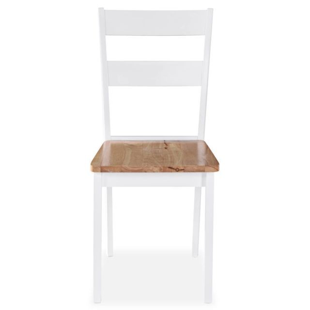 Helloshop26 - Lot de deux chaises de salle à manger hévéa blanc 1902163 Helloshop26  - Chaise hevea