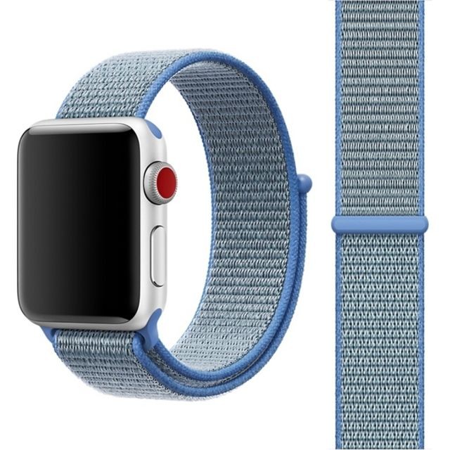 Wewoo - Bracelet bleu pour Apple Watch Series 3 & 2 & 1 42mm Simple Mode en Nylon avec Magic Stick Wewoo  - Montre et bracelet connectés