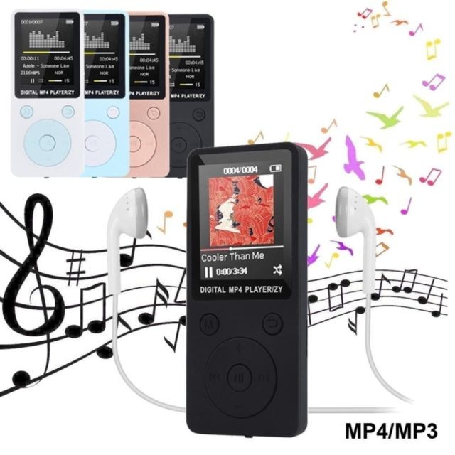 Wewoo Lecteur MP3 2019 Mode Portable MP4 Son sans perte de musique Enregistreur FM baladeur mini Prise en charge la musique, radio, enregistrement, 3 pas mémoire (Noir)