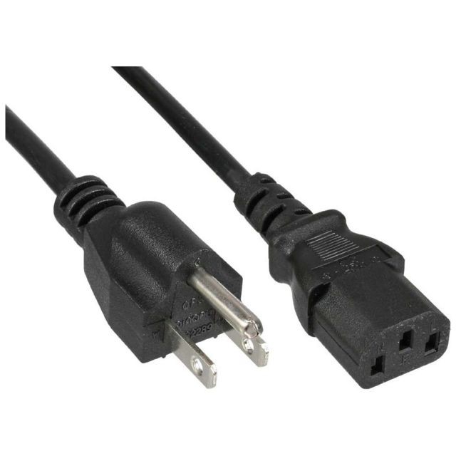 Inline - Câble d'alimentation, InLine®, fiche d'alimentation USA vers connecteur IEC C13 à 3 broches, noir, 18AWG, 5,0 m Inline  - Marchand Zoomici