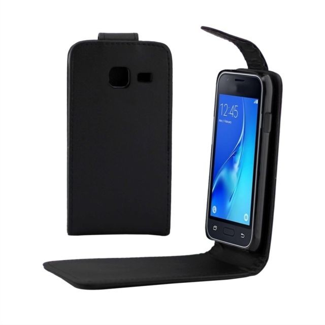 Housse Étui noir pour Samsung Galaxy J1 mini / J105 plaine texture verticale en(...)