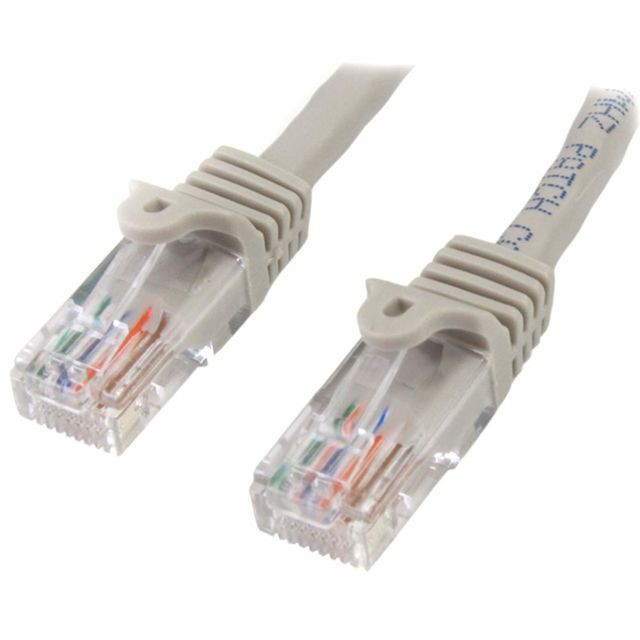 Startech - Câble réseau Cat5e UTP sans crochet de 5 m - Cordon Ethernet RJ45 anti-accroc - M/M - Gris - Câble et Connectique