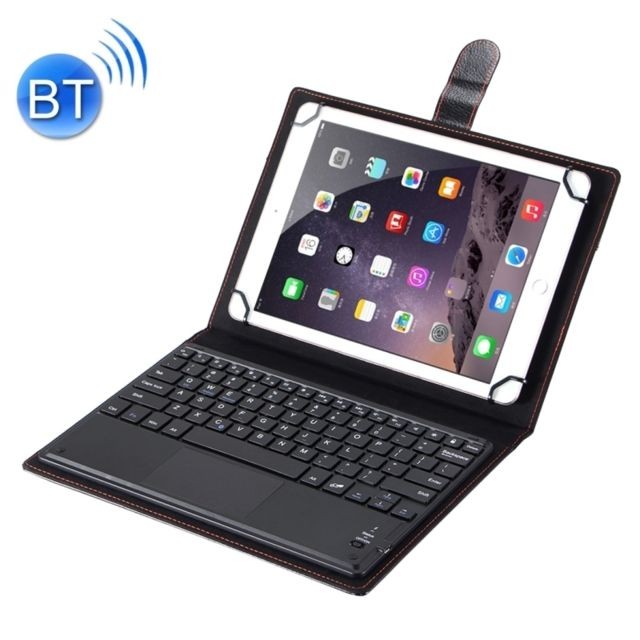 Wewoo - Clavier QWERTY noir pour 9.7-10.1 pouces Tablette Tactile Universel Bluetooth V3.0 détachable Litchi Texture PU étui en cuir avec Touchpad - Clavier Sans fil