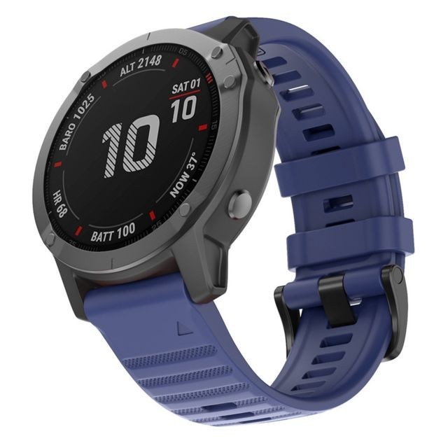 Wewoo - Bracelet pour montre connectée Garmin Fenix 6X 26mm Silicone Smart Watch de remplacement Bleu Wewoo  - Montre aventure Garmin Montre et bracelet connectés