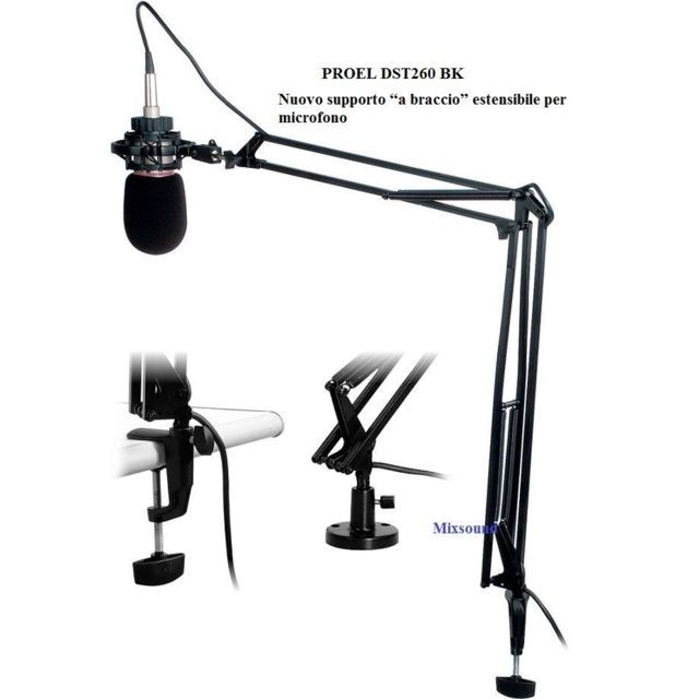 Sans Marque - PROEL DST260 ASTA da TAVOLO per Microfono da Studio CON BRACCIO ESTENSIBILE Sans Marque  - Enceintes monitoring