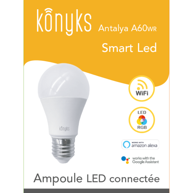 Ampoule connectée Antalya A60WR - E27 - 810 Lumens - 8,5W