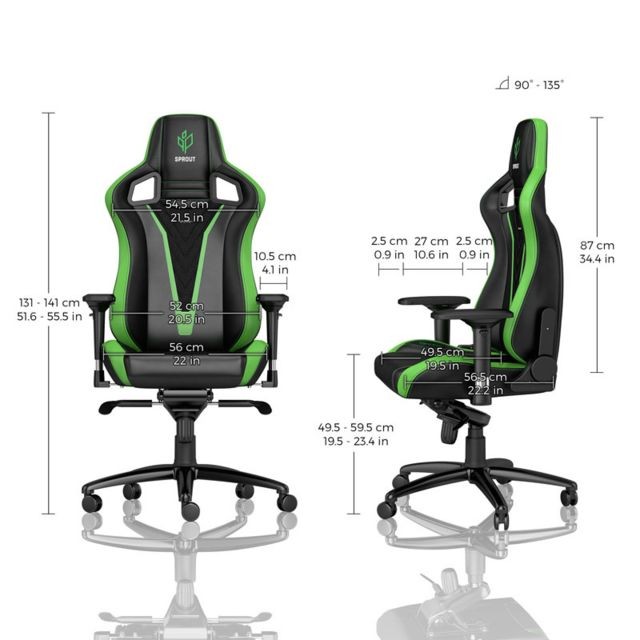 Chaise gamer EPIC - Sprout Edition - Noir/Vert