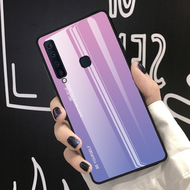 marque generique - Coque en TPU verre de couleur dégradé hybride rose/violet pour votre Samsung Galaxy A9 (2018)/A9 Star Pro/A9s marque generique  - Samsung rose
