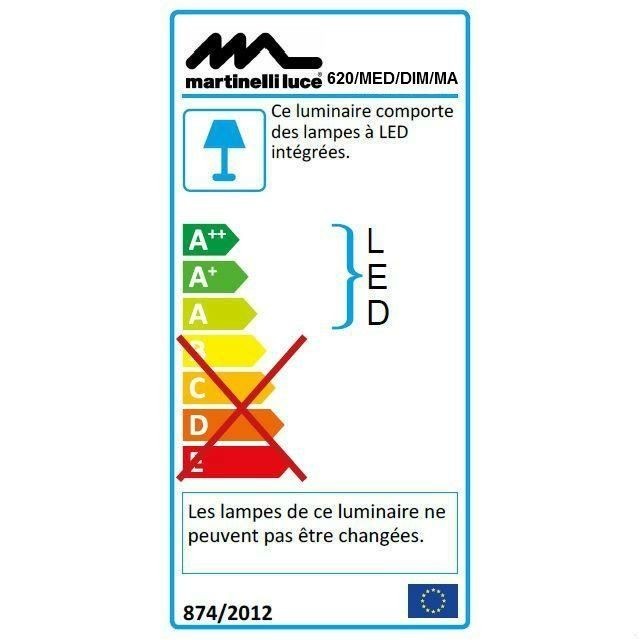 Lampes à poser PIPISTRELLO MEDIUM-Lampe Dimmer LED pied télescopique H50-62cm Noir Martinelli Luce - designé par Gae Aulenti