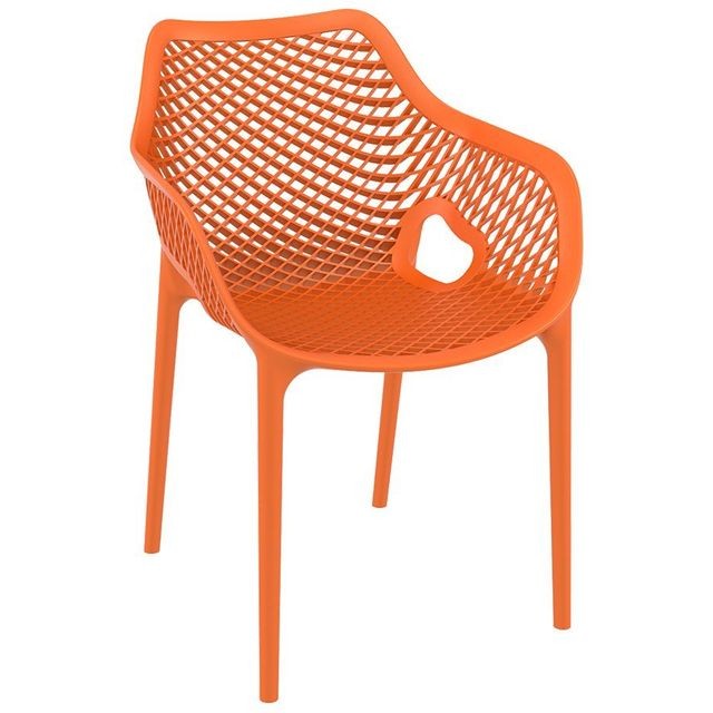 Alterego - Chaise de jardin / terrasse 'SISTER' orange en matière plastique - Chaises Design