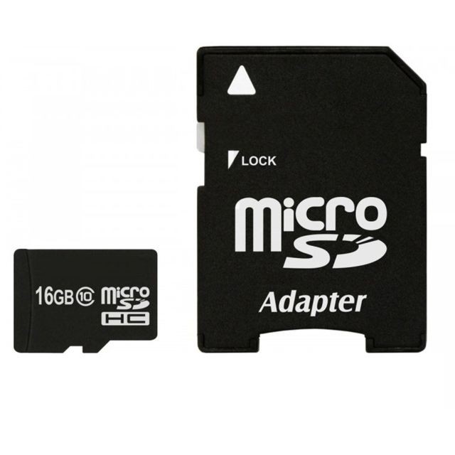 Avizar - Carte mémoire Micro-SD 16Go classe 10 + Adaptateur SD - ImroCard - Accessoires Boitier PC