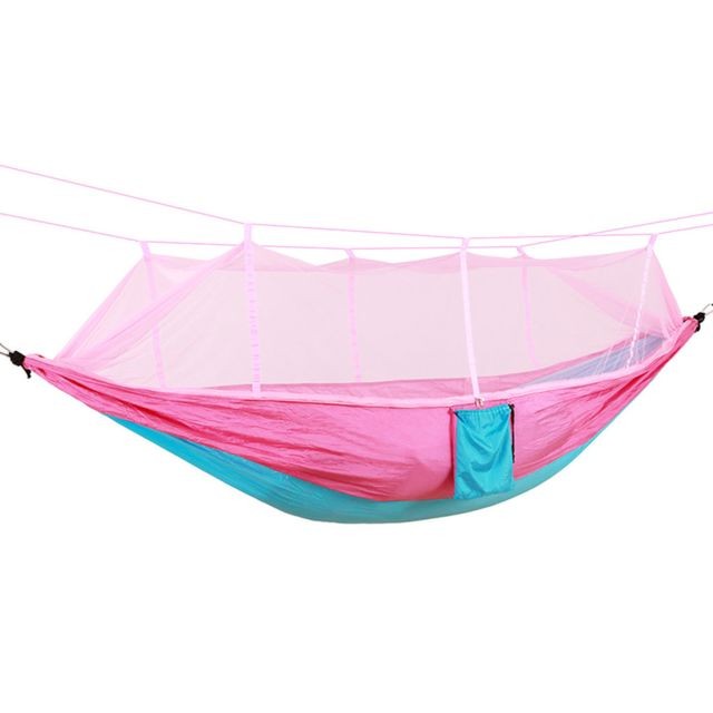 marque generique - Hamac de camping parachute portable avec moustiquaire ciel bleu et bleu marque generique  - Hamac marque generique