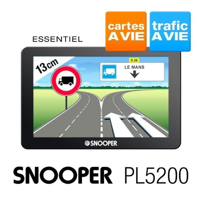 Snooper -SNOOPER - GPS SERIE 200 : TruckMate 5200 - Ecran 5''- Camion Europe Snooper  - Assistant d'aide à la conduite et GPS
