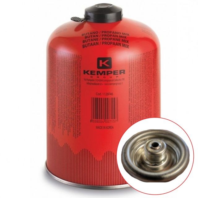 Kemper - Cartouche gaz 460g butane propane mix KEMPER Bouteille de gaz à valve 7/16 Bonbonne camping EN 417 - Equipement barbecue gaz
