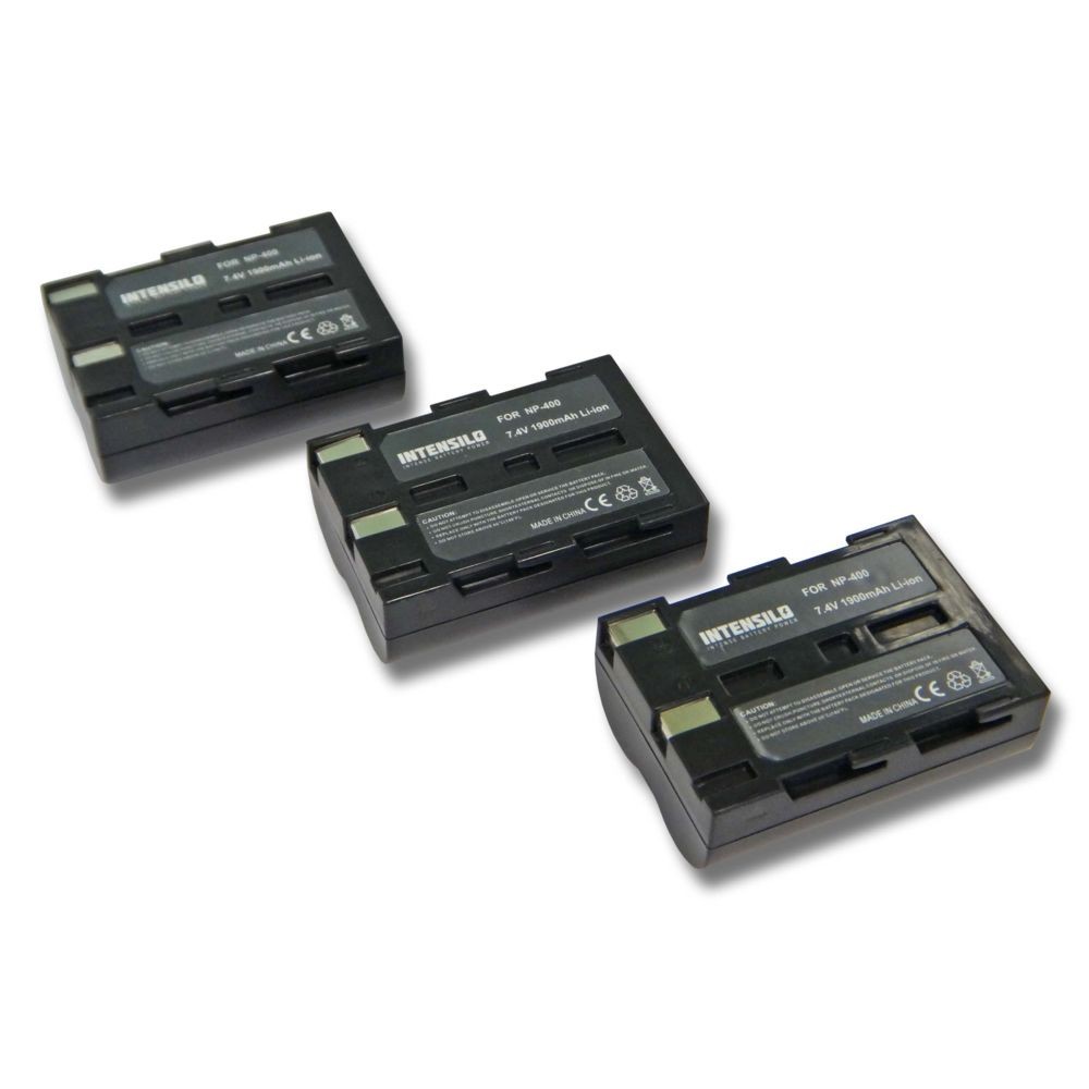Vhbw INTENSILO 3x Li-Ion Batterie 1900mAh (7.4V) pour appareil photo, caméscope, caméra vidéo Konica Minolta Dynax 5D, 7D com