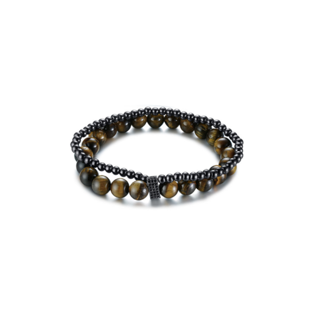 marque generique - YP Select Bracelet double tour perlé fait main - 2 noir marque generique  - Montre et bracelet connectés