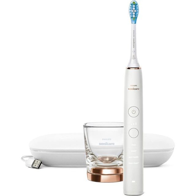 Philips - brosse à dents électrique rechargeable Connectée DiamondClean blanc rose or - Brosse à dents électrique