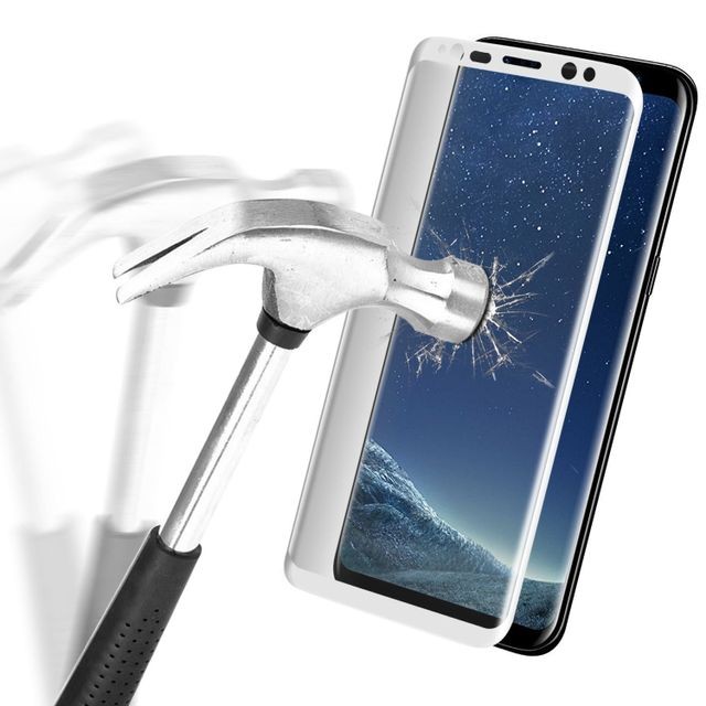 Alpexe - Samsung Galaxy S8 Film en Verre Trempé,3D Incurvé blanc Couverture complète Glass Screen Protector Alpexe  - Accessoire Smartphone