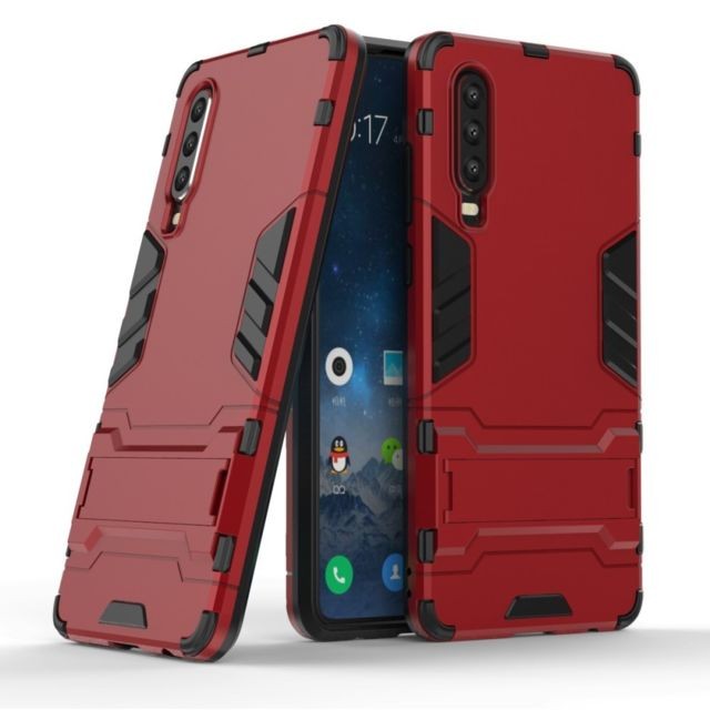 marque generique - Coque en TPU hybride avec béquille rouge pour votre Huawei P30 marque generique  - Coques Smartphones Coque, étui smartphone