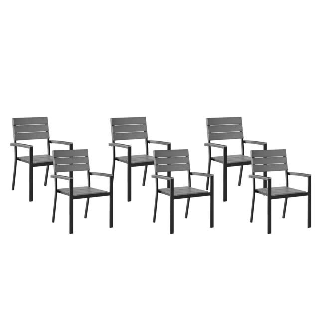 Beliani - Lot de 6 chaises grises COMO Beliani  - Mobilier de jardin