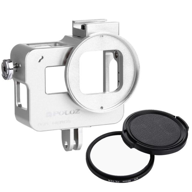 Wewoo - Pour GoPro HERO6 / 5 argent boîtier Shell CNC alliage d'aluminium cage de protection avec 52mm UV lentille Wewoo  - Caméra d'action