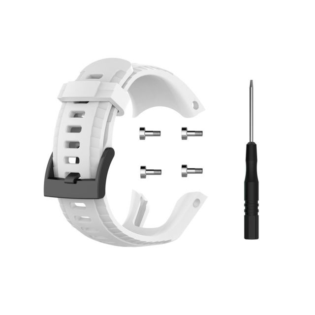 marque generique - Bracelet en silicone souple blanc pour votre Suunto 5 22.5mm - Accessoires bracelet connecté