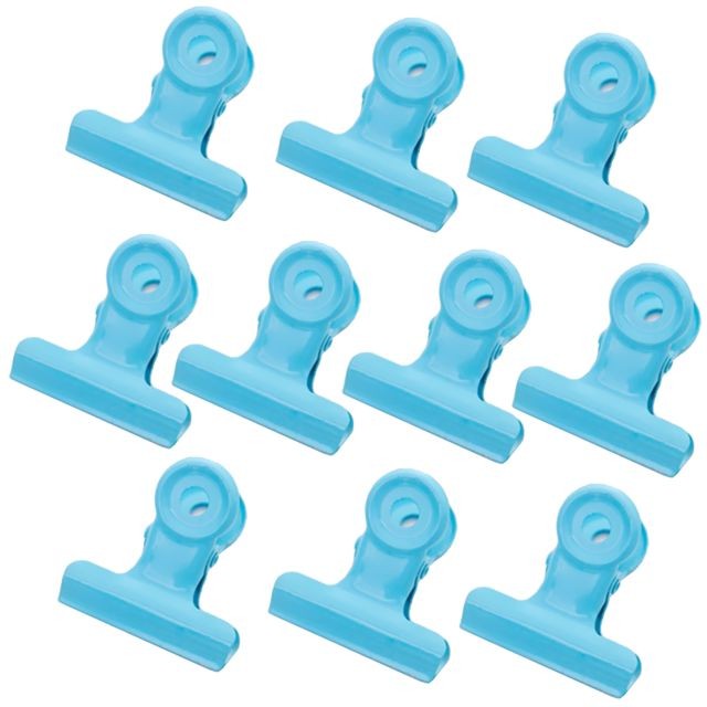 Bureaux marque generique 10pcs clips de charnière en métal pince à papier Bulldog pince / classeur de fichiers bleu clair